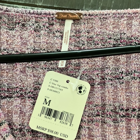 NWT Free People Brooke Wrap Top / Lilac Fog Combo - Picture 9 of 9